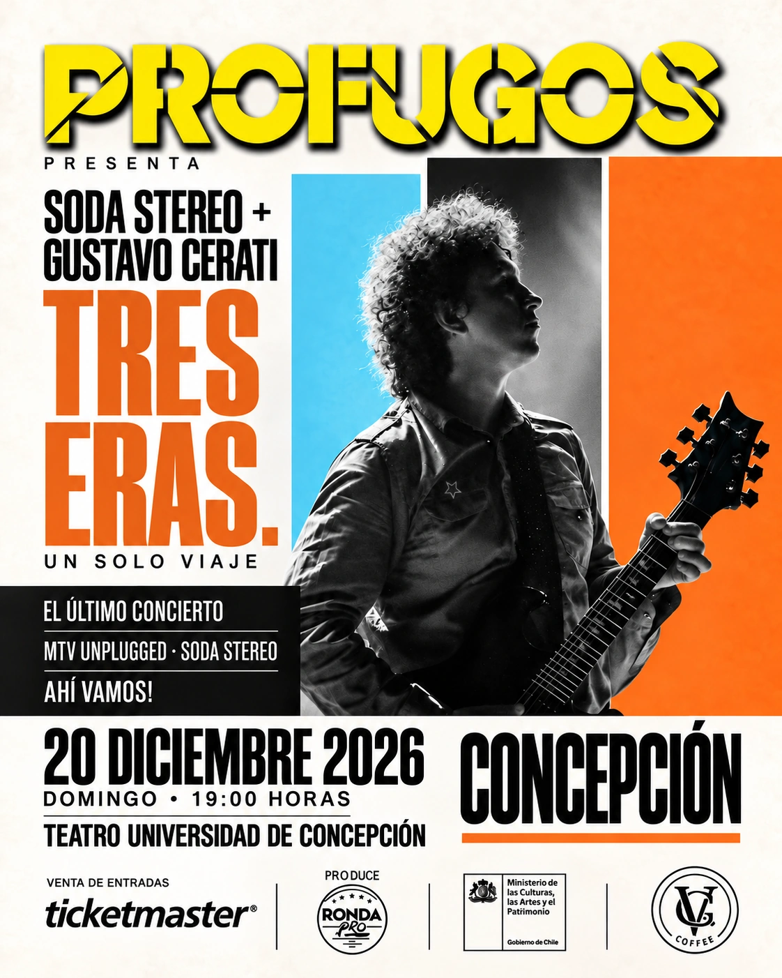 Afiche de Tres eras · Un solo viaje en Teatro Universidad de Concepción