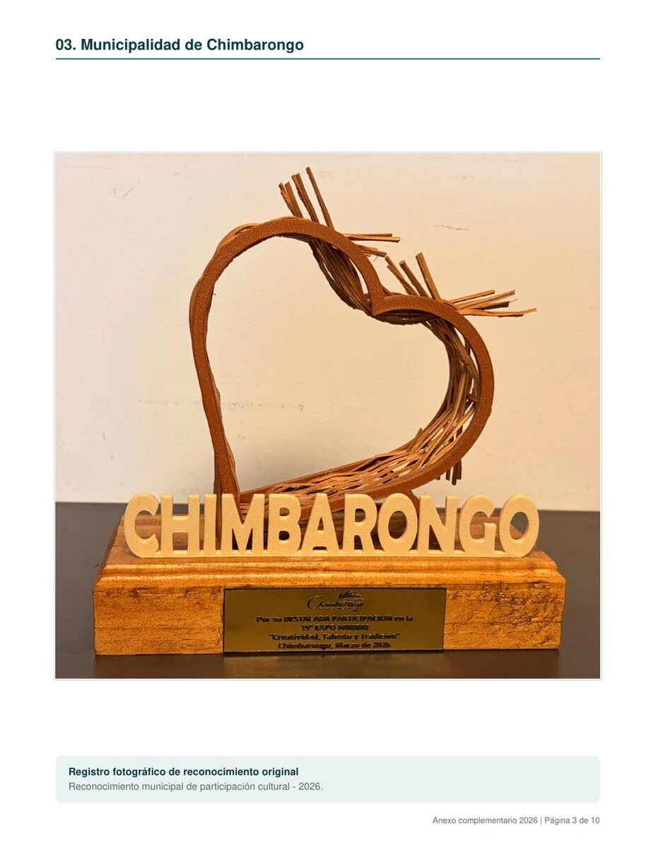 Reconocimiento de Chimbarongo a PROFUGOS por su participación en la Expo Mimbre