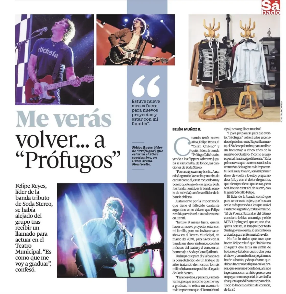 Entrevista de prensa a Felipe Reyes sobre el regreso de PROFUGOS